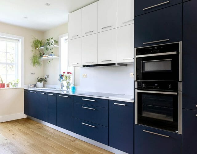 Ebstone Kitchens - Navy blue & white contemporary kitchen