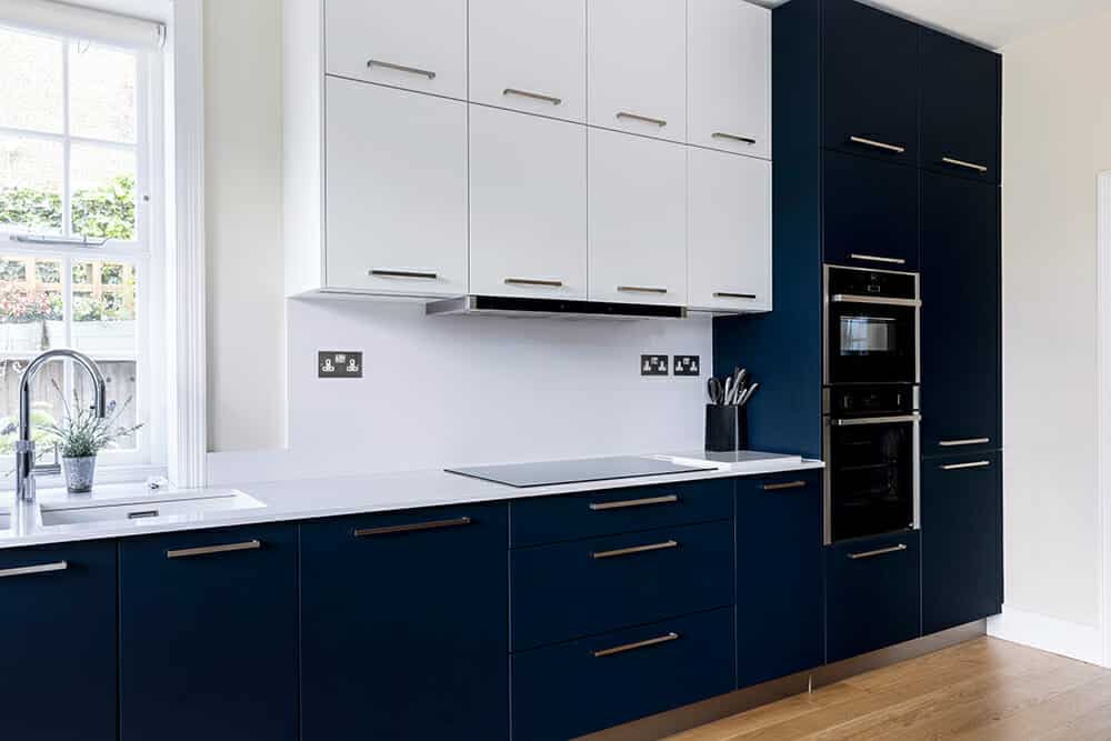 Ebstone Kitchens - Navy blue & white contemporary kitchen