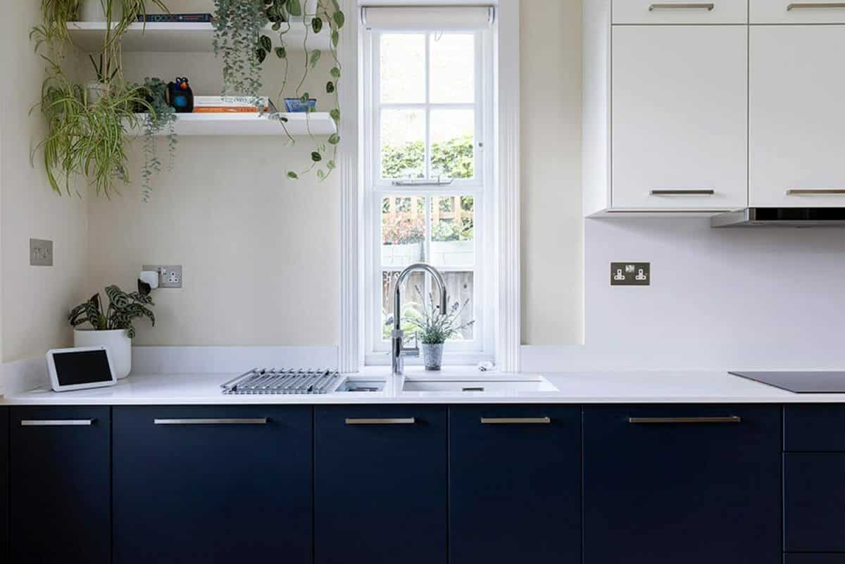 Ebstone Kitchens - Navy blue & white contemporary kitchen