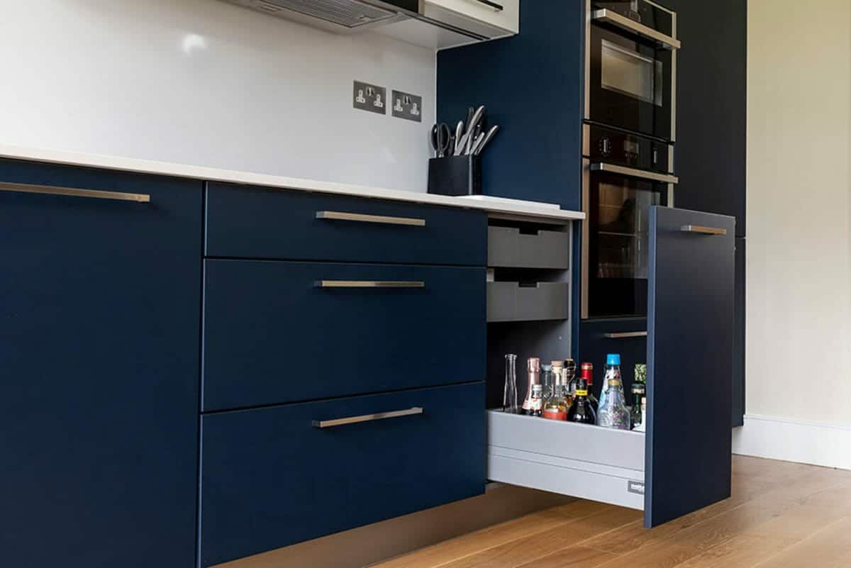 Ebstone Kitchens - Navy blue & white contemporary kitchen