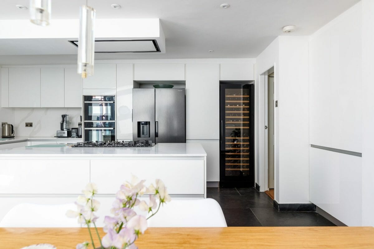 All white Handleless Kitchen