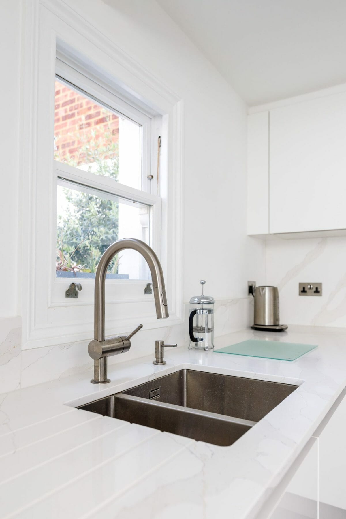 All white Handleless Kitchen