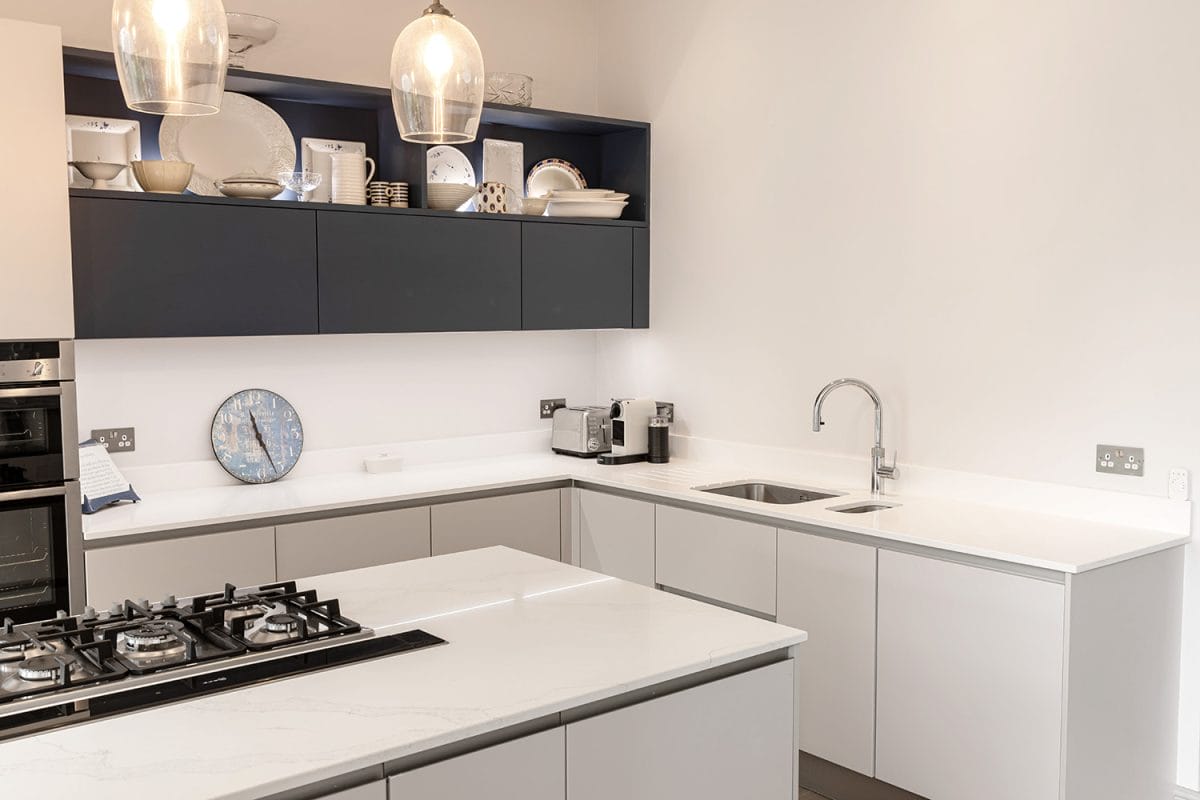 White Handleless Kitchen